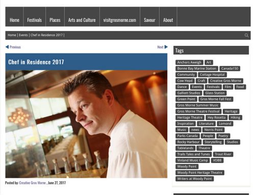 Creative Gros Morne – Chef in Residence 2017